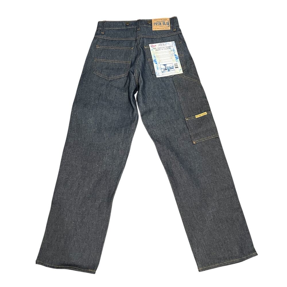 Prison Blue Rigid Denim Jeans Size 28x30 USA Made Pants Workwear Heavy Duty